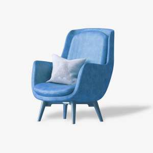 Keet Roundy Denim Children's Sofa, Blue